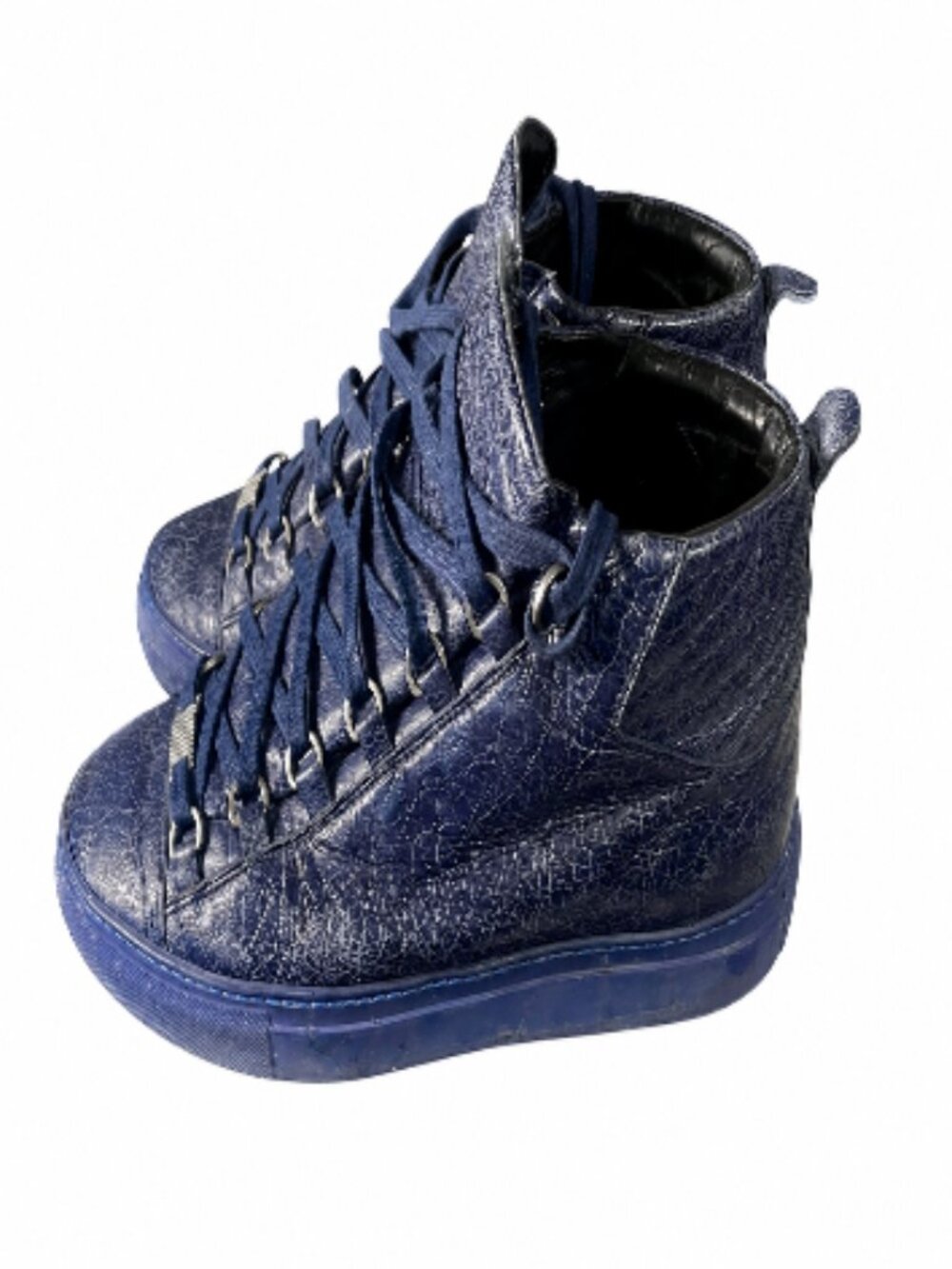 Balenciaga Arena High Top Navy Blue Leather Sneakers Men’s Size 9.5